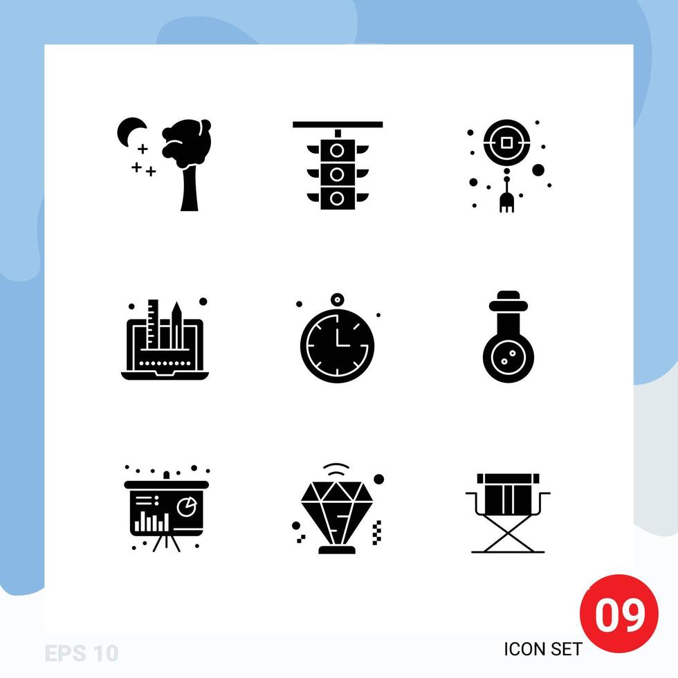 9 icônes créatives signes et symboles modernes de l'emplacement graphique chinois conception créativité éléments de conception vectoriels modifiables vecteur
