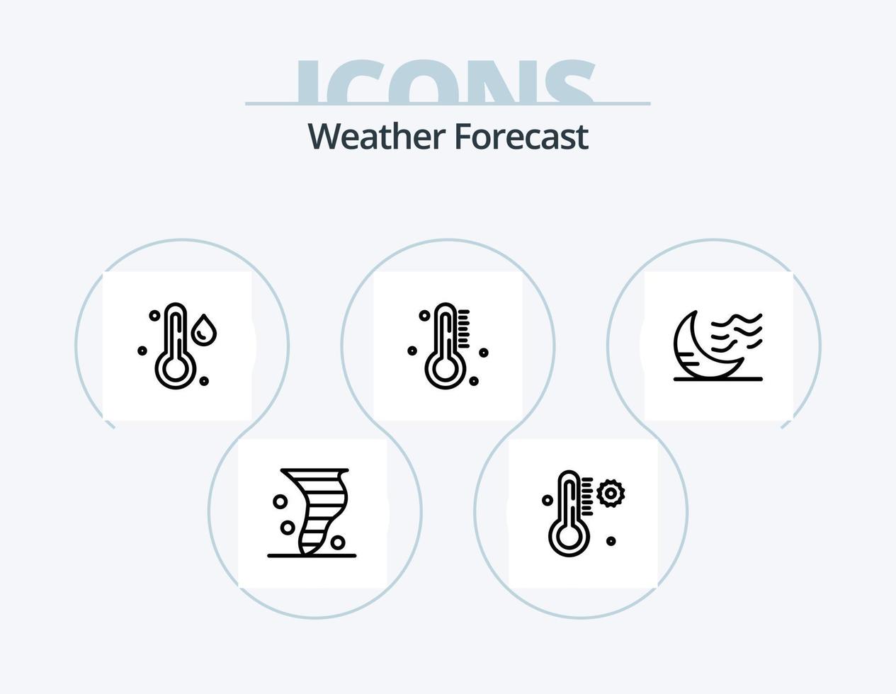 pack d'icônes de ligne météo 5 conception d'icônes. la météo. nuage. la météo. vent. la ligne vecteur