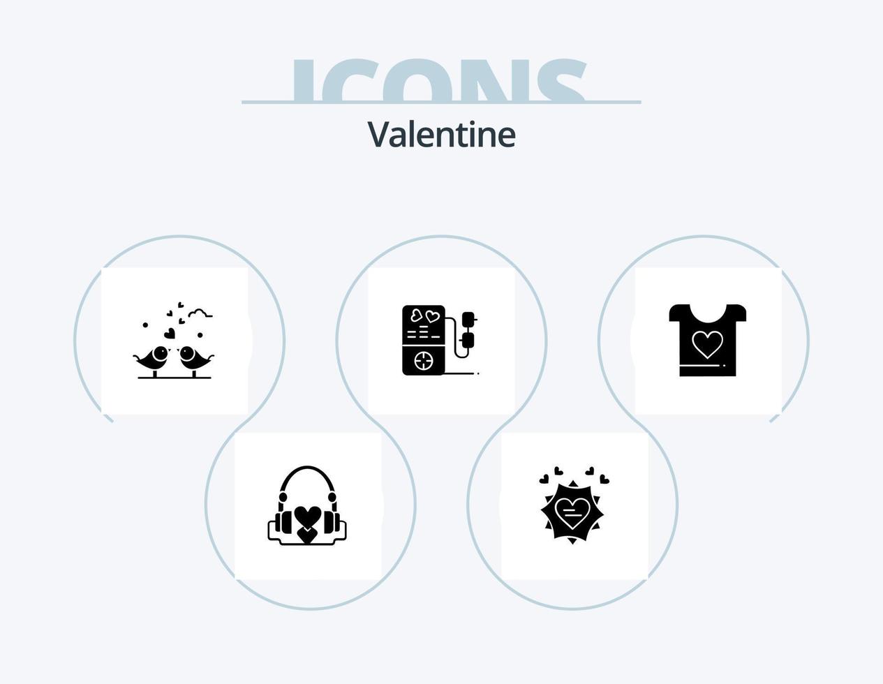 pack d'icônes de glyphe de la saint-valentin 5 conception d'icônes. la mariée. journée. l'amour. valentines. cœur vecteur