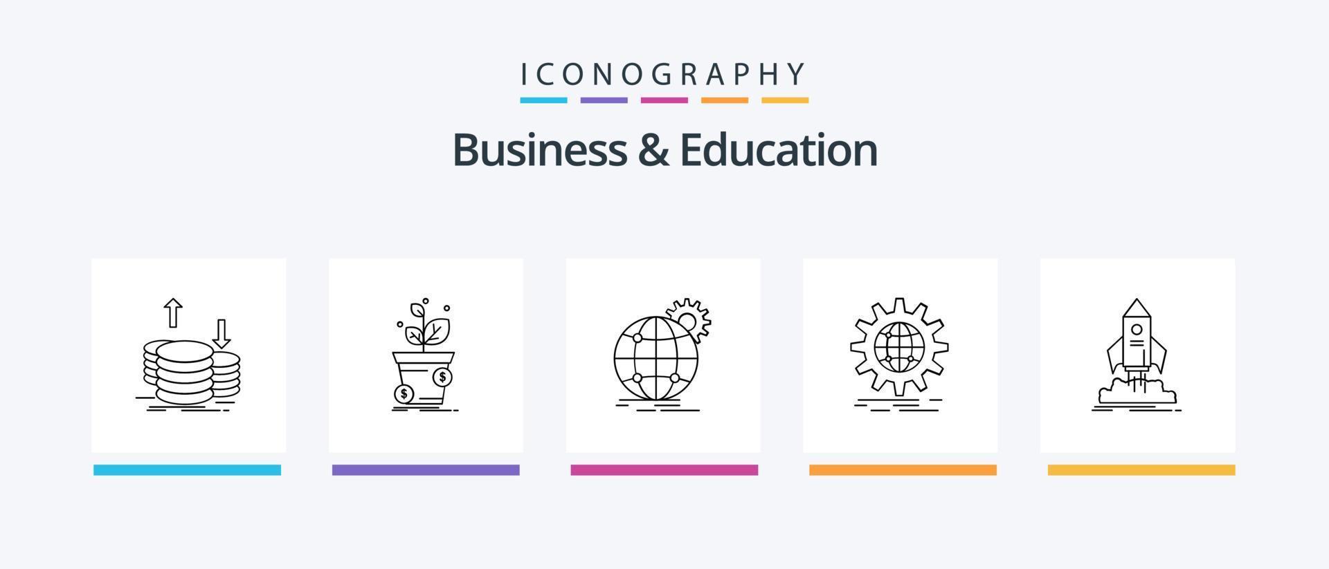 pack d'icônes ligne 5 pour les affaires et l'éducation, y compris l'argent. or. promo. discuter. en ligne. conception d'icônes créatives vecteur