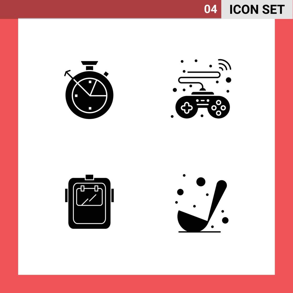 4 icônes créatives signes et symboles modernes de données de protection de mesure scince smart couvre-chef éléments de conception vectoriels modifiables vecteur