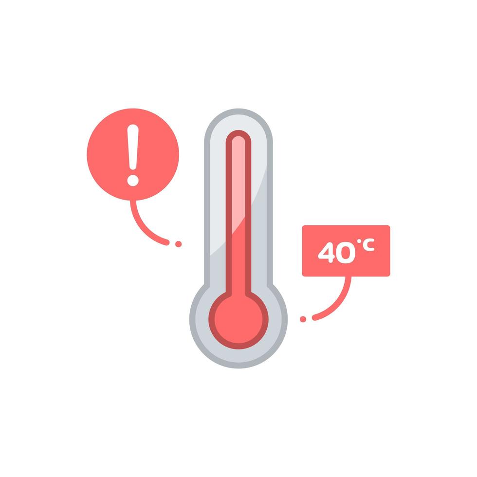 icône plate vecteur thermomètre