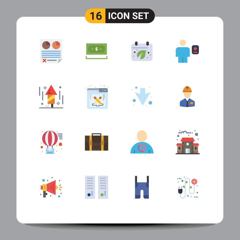 pack de 16 signes et symboles de couleurs plates modernes pour les supports d'impression web tels que le corps humain monnaie avatar feuille modifiable pack d'éléments de conception de vecteur créatif