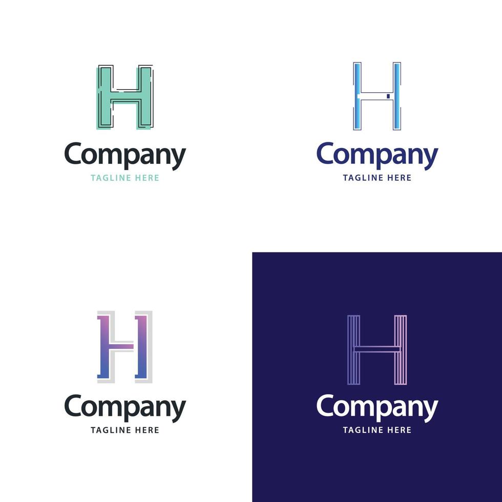 lettre h grand logo pack design création de logos modernes créatifs pour votre entreprise vecteur