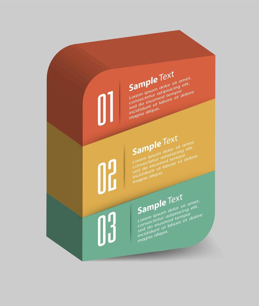 modèle de zone de texte 3d moderne, infographie de bannière vecteur