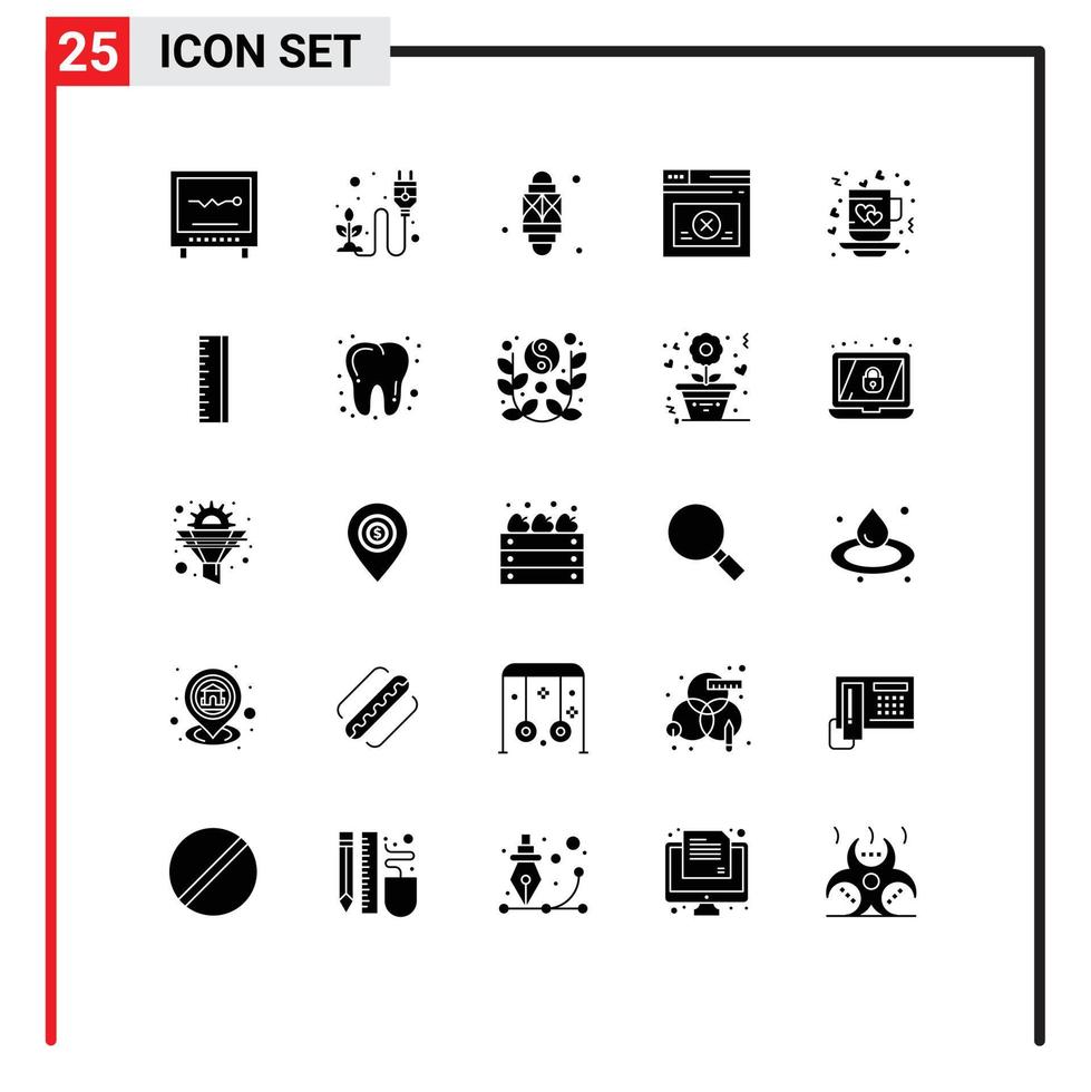 ensemble de 25 symboles d'icônes d'interface utilisateur modernes signes pour la page web festival d'herbes ramadan éléments de conception vectoriels modifiables vecteur