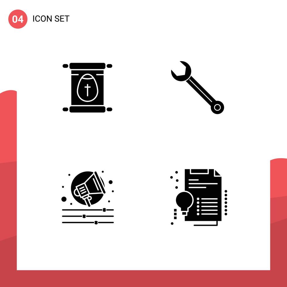 pack d'icônes vectorielles stock de 4 signes et symboles de ligne pour l'éducation alerte bâtiment de pâques cri éléments de conception vectoriels modifiables vecteur