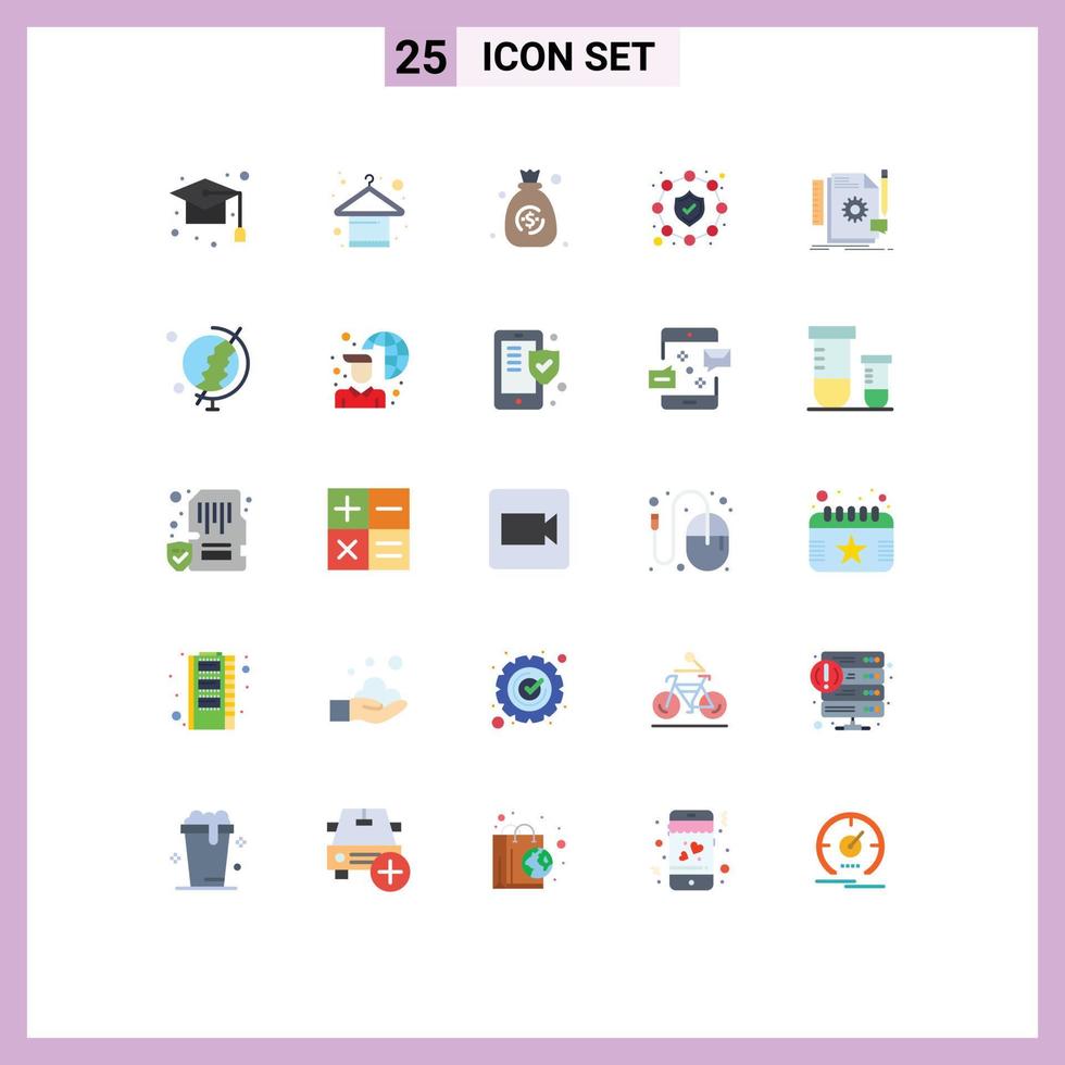 pack d'icônes vectorielles stock de 25 signes et symboles de ligne pour développer des éléments de conception vectoriels modifiables du réseau de sécurité de la mode créative vecteur