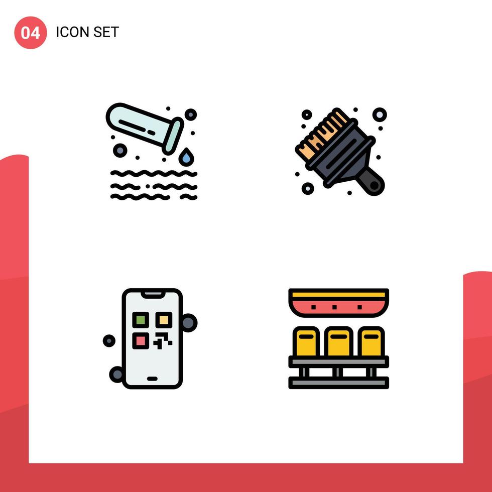 pack d'icônes vectorielles stock de 4 signes et symboles de ligne pour les éléments de conception vectoriels modifiables de paiement de peinture de tube de commercialisation de gaz vecteur