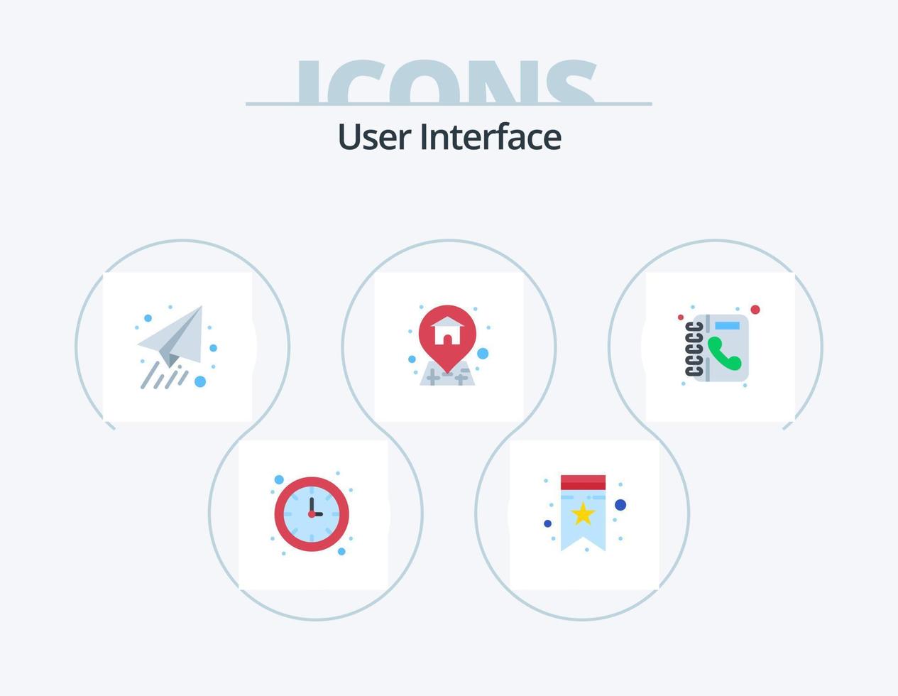 pack d'icônes plates d'interface utilisateur 5 conception d'icônes. . annuaire. avion. téléphone fixe. livre vecteur