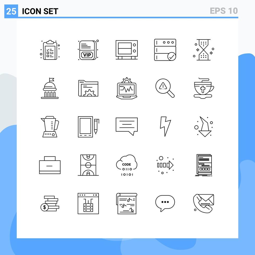 concept de 25 lignes pour les sites Web mobiles et les applications minuterie d'attente serveur de sable d'argent éléments de conception vectoriels modifiables vecteur