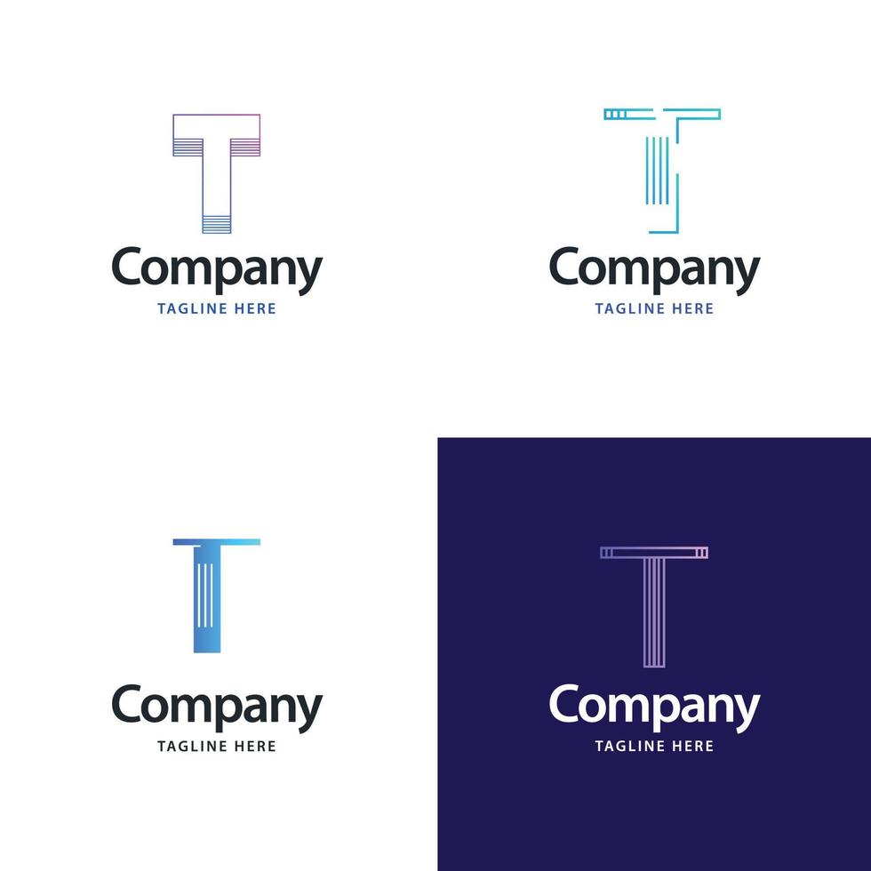 lettre t grand logo pack design création de logos modernes créatifs pour votre entreprise vecteur