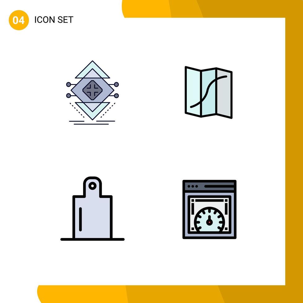 pack d'icônes vectorielles stock de 4 signes et symboles de ligne pour le calcul des éléments de conception vectoriels modifiables du tableau de bord de l'emplacement de la science alimentaire vecteur