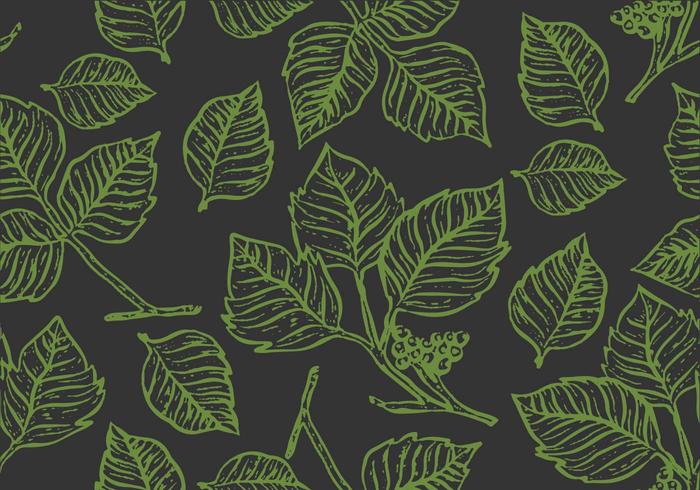 Poison Ivy contour Seamless Pattern Vector