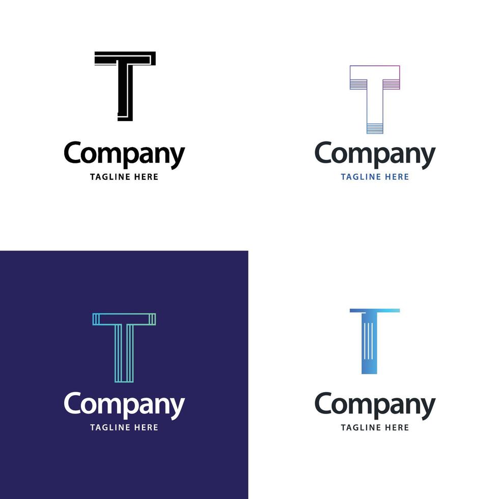 lettre t grand logo pack design création de logos modernes créatifs pour votre entreprise vecteur