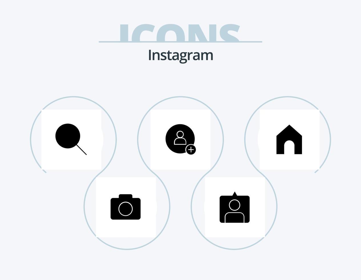 pack d'icônes instagram glyphe 5 conception d'icônes. . . ensembles. interface. domicile vecteur