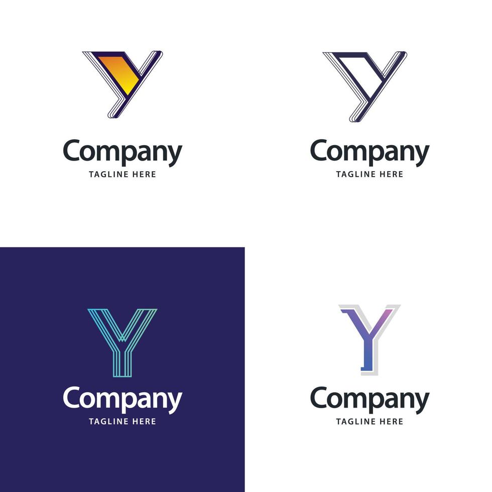 lettre y grand logo pack design création de logos modernes créatifs pour votre entreprise vecteur