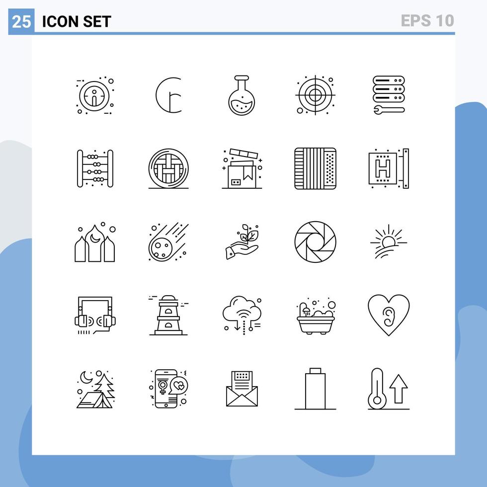 ensemble de 25 symboles d'icônes d'interface utilisateur modernes signes pour les paramètres forme de labe cible éléments de conception vectoriels modifiables circulaires vecteur