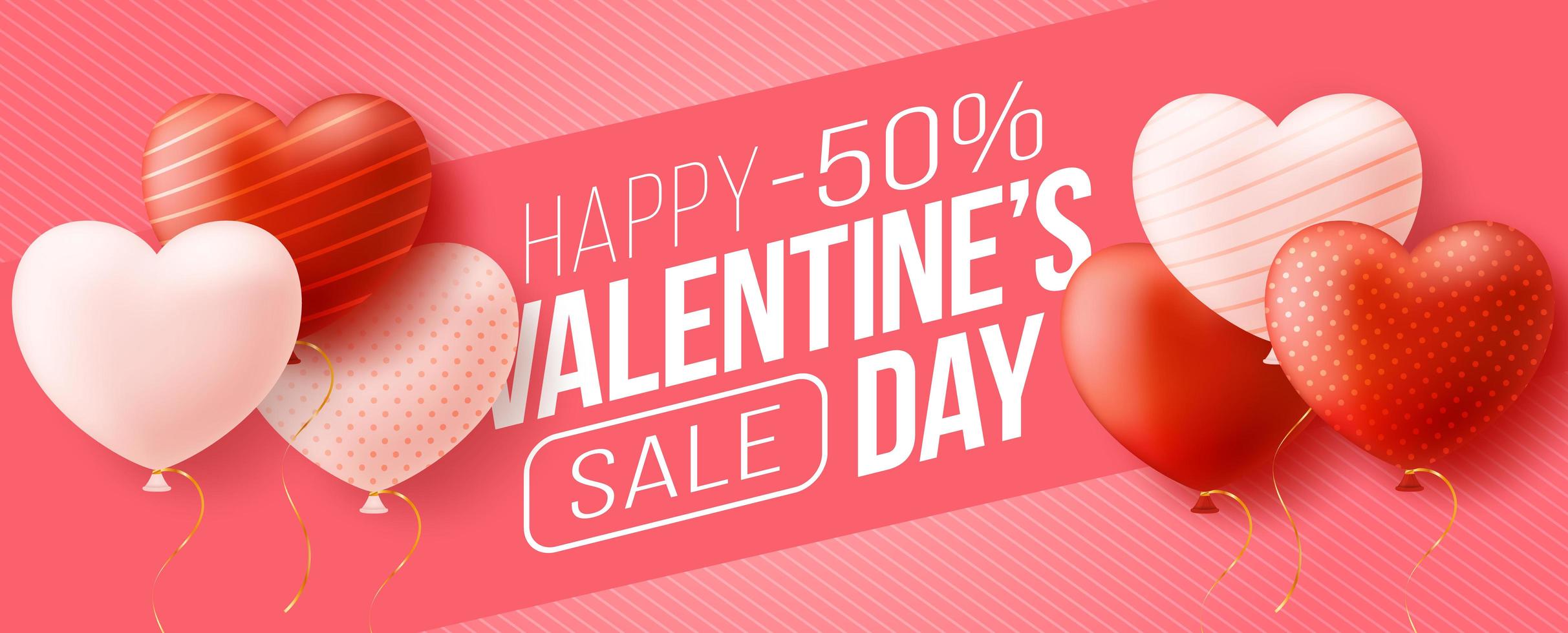 bannière web promotionnelle pour la vente de la saint-valentin vecteur