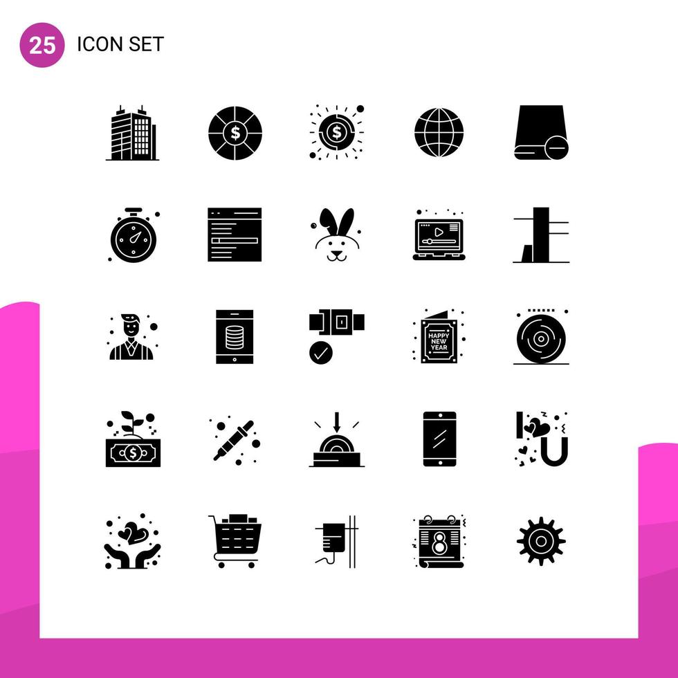 25 icônes créatives signes et symboles modernes de périphériques d'argent de lecteur de matériel éléments de conception vectoriels modifiables du monde vecteur