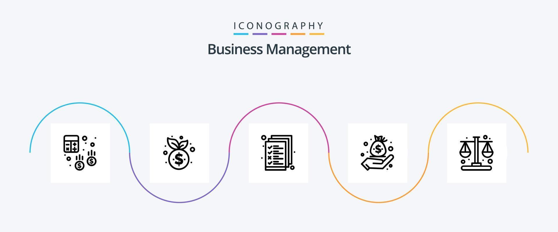 pack d'icônes ligne 5 de gestion d'entreprise, y compris les affaires. main. finance. finance. le management vecteur