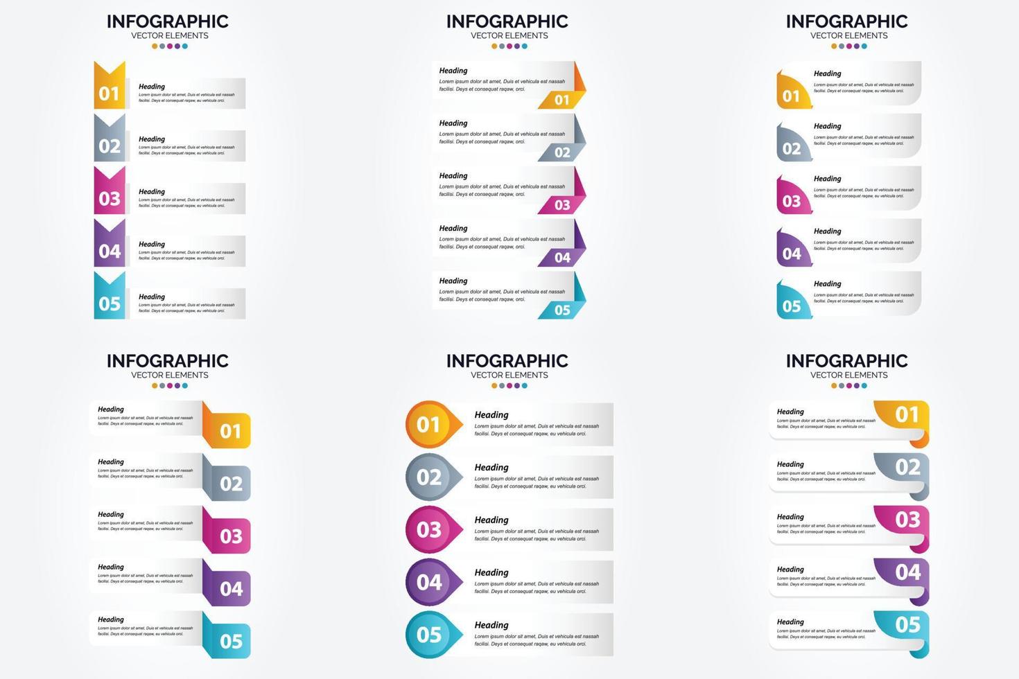 ensemble de conception plate d'infographie d'illustration vectorielle pour la brochure publicitaire et le magazine vecteur