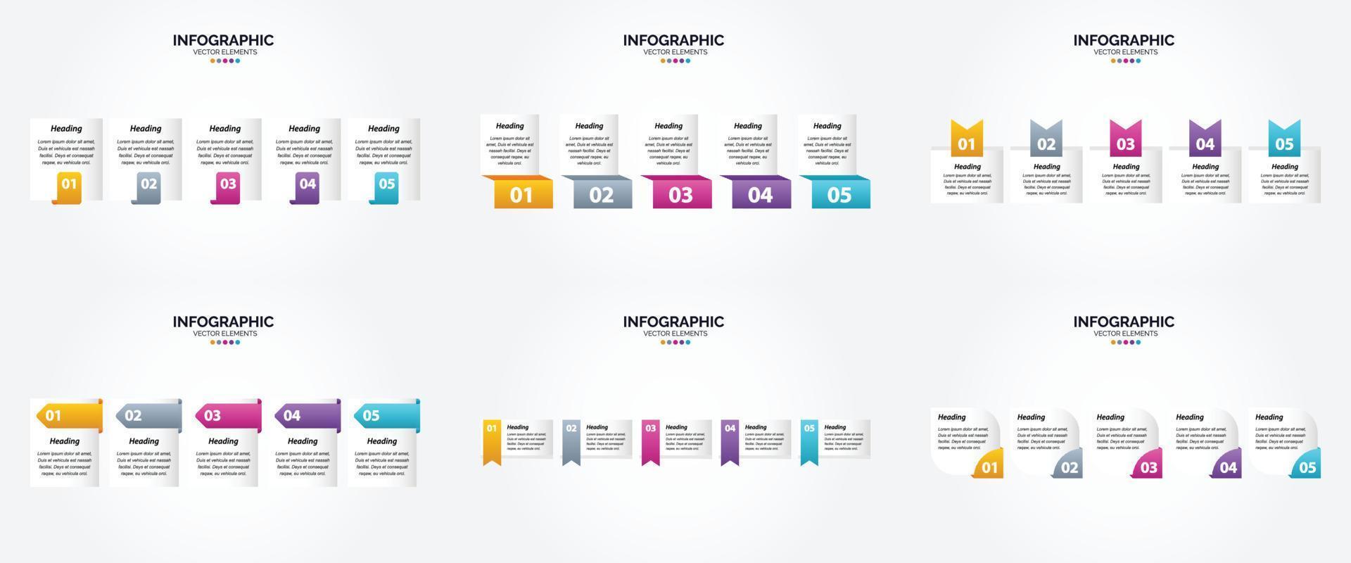 ensemble de conception plate d'infographie d'illustration vectorielle pour la brochure publicitaire et le magazine vecteur