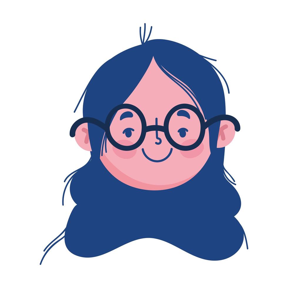 tête de femme avatar isolé avec des lunettes vector design