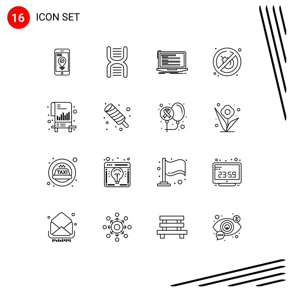 aperçu de l'interface mobile ensemble de 16 pictogrammes de graphique pas d'éléments de conception vectoriels modifiables monobloc de feu d'école vecteur