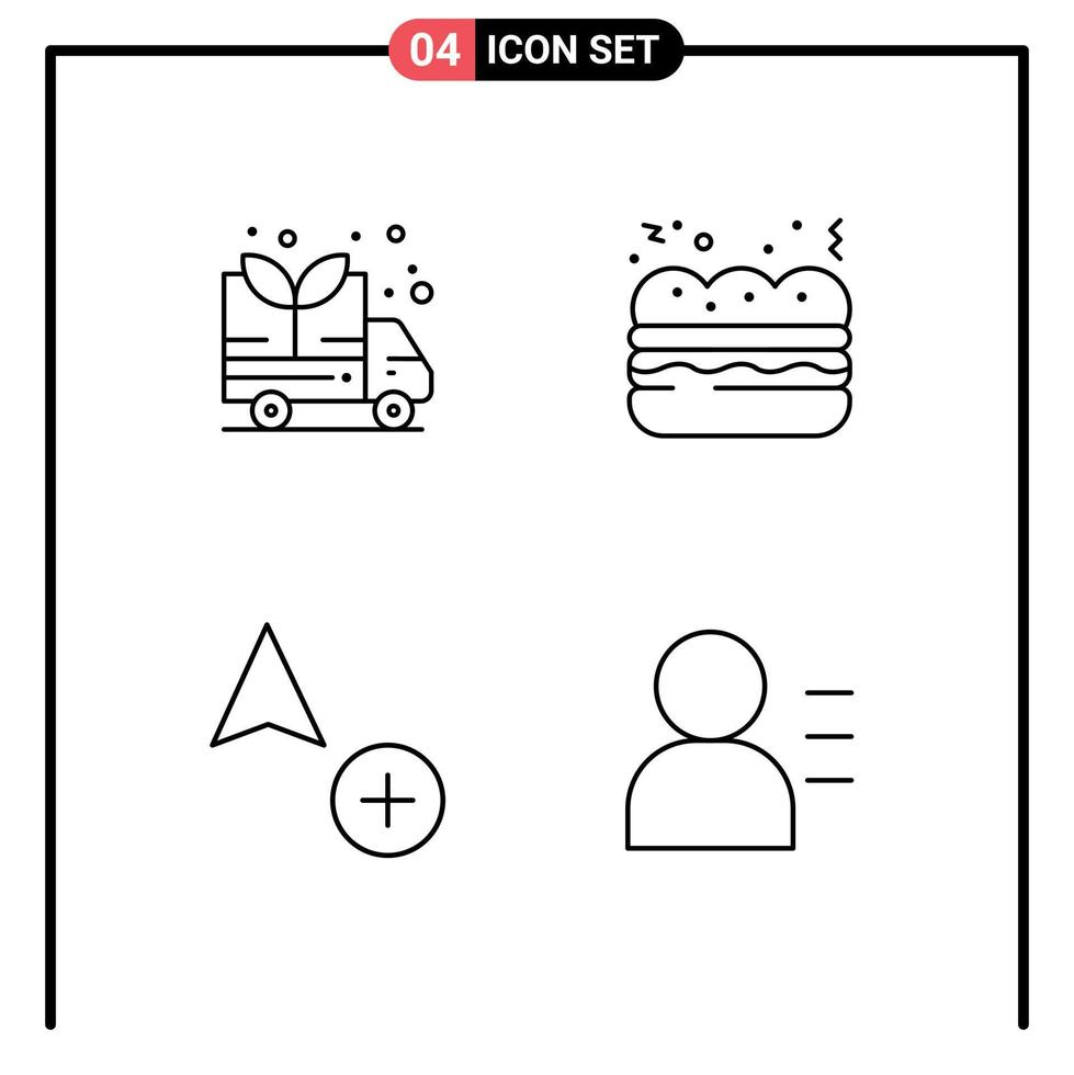 ensemble moderne de 4 pictogrammes de couleurs plates remplies de tarte à l'éducation énergétique ajouter des éléments de conception vectoriels modifiables persona vecteur