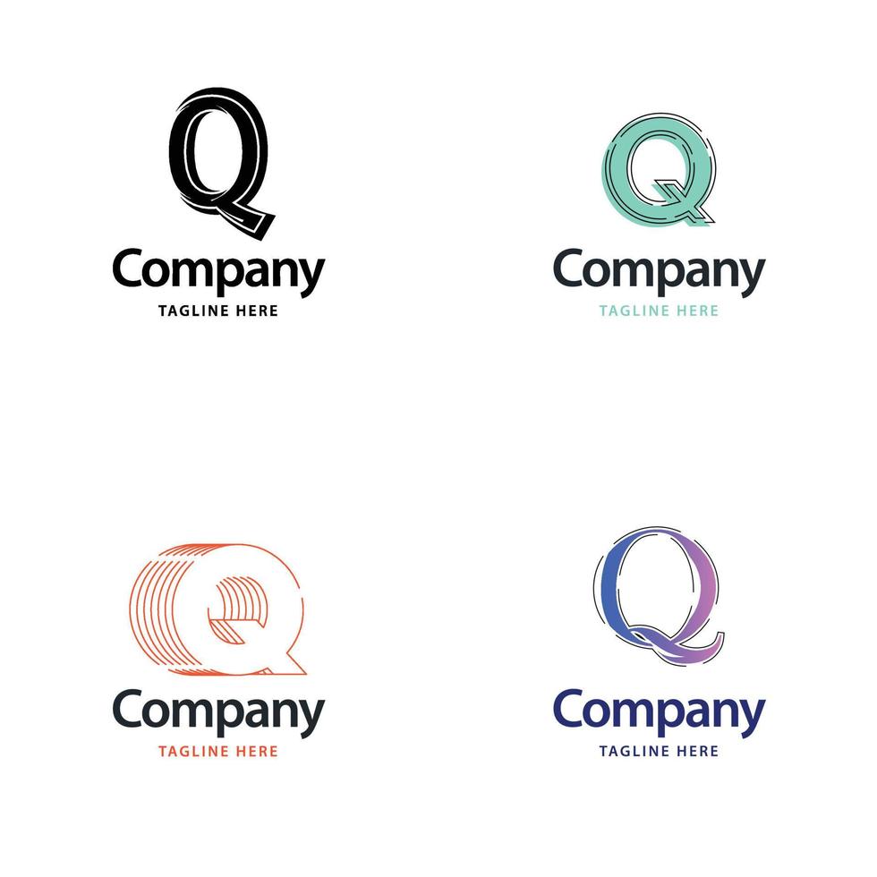 lettre q grand logo pack design création de logos modernes créatifs pour votre entreprise vecteur