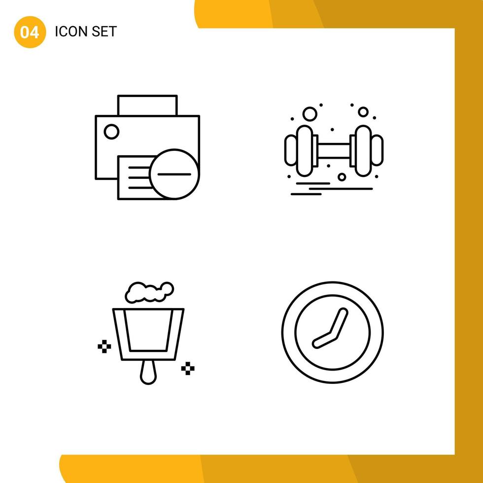 symboles d'icônes universelles groupe de 4 couleurs plates de ligne de remplissage modernes d'ordinateurs matériel de balai gym balayage éléments de conception vectoriels modifiables vecteur