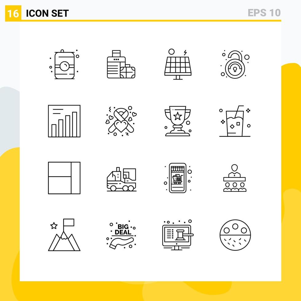 pack d'interface utilisateur de 16 contours de base d'éléments de conception vectoriels modifiables publics dangereux pour l'énergie non sécurisée vecteur