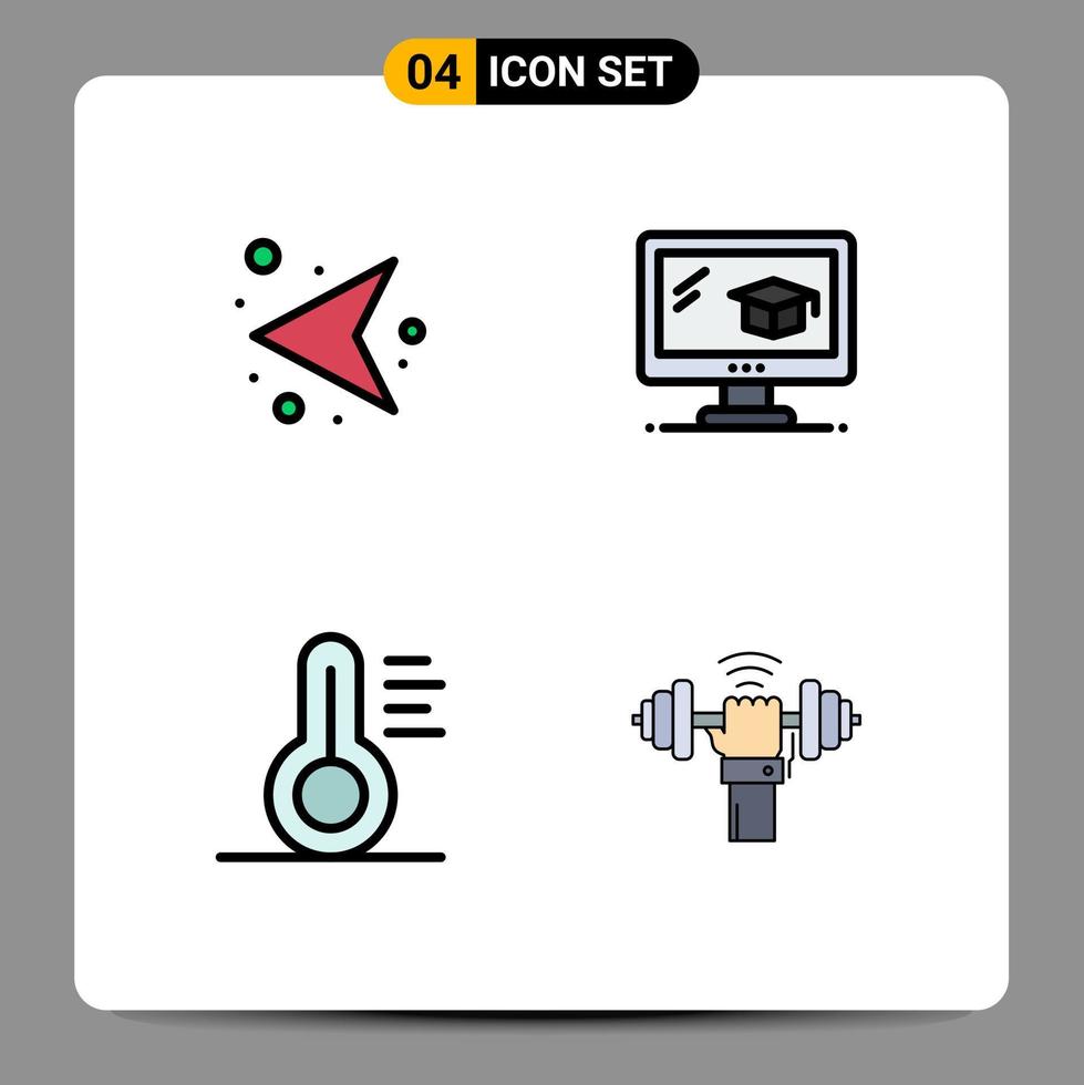 pack d'icônes vectorielles stock de 4 signes et symboles de ligne pour les outils de flèches graduation gauche gain éléments de conception vectoriels modifiables vecteur