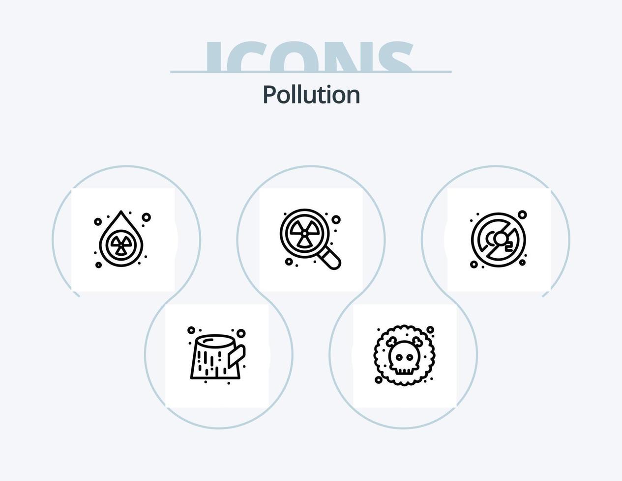 pack d'icônes de ligne de pollution 5 conception d'icônes. gaz. déchets. brûler. la pollution. fumée vecteur
