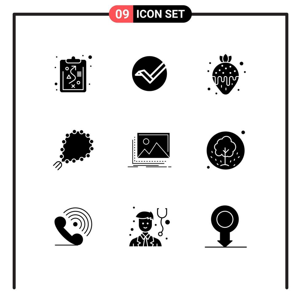 pack d'icônes vectorielles stock de 9 signes et symboles de ligne pour l'image de la nourriture musulmane islam tasbih éléments de conception vectoriels modifiables vecteur