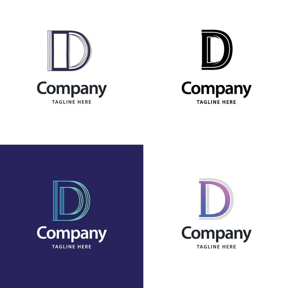 lettre d grand logo pack design création de logos modernes créatifs pour votre entreprise vecteur