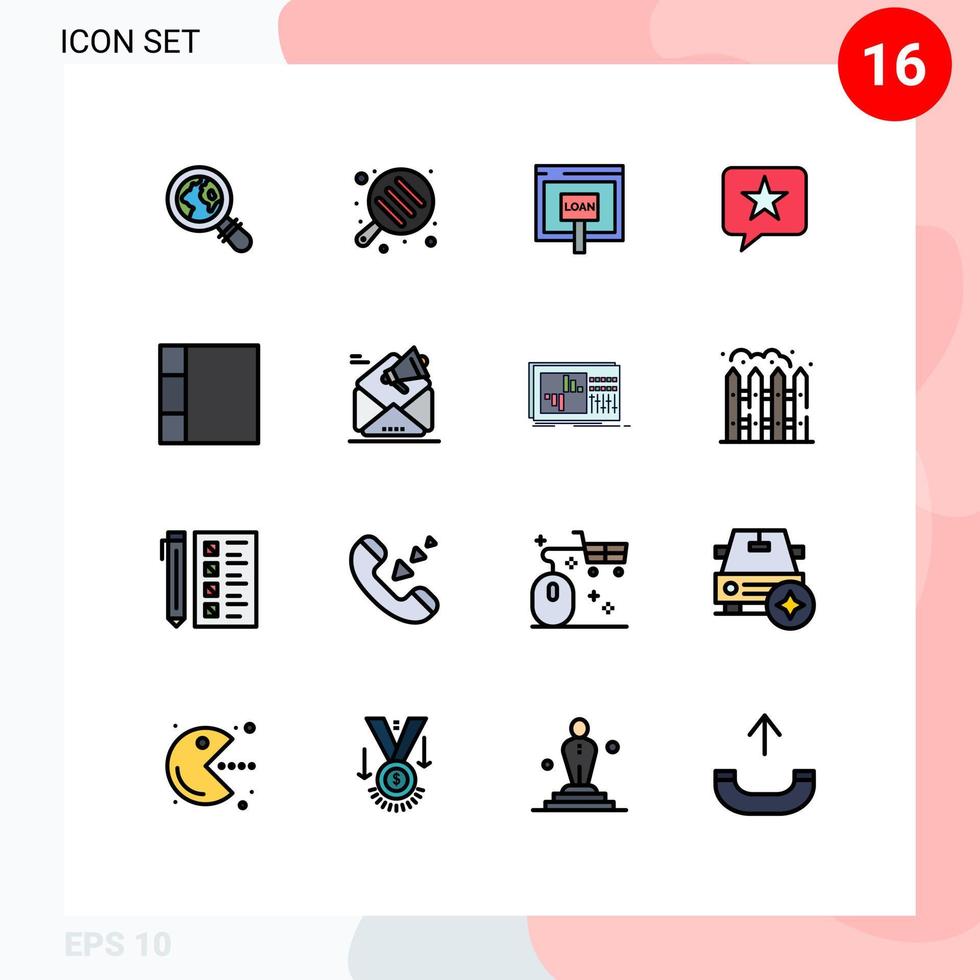 16 icônes créatives signes et symboles modernes de la grille publicitaire prêt étoiles éléments de conception vectoriels créatifs modifiables préférés vecteur