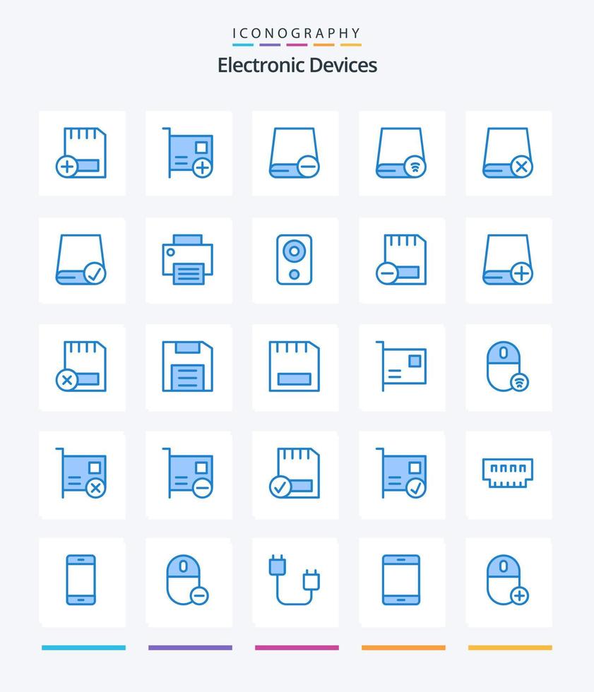 dispositifs créatifs 25 pack d'icônes bleues telles que gadget. des ordinateurs. gadget. gadget. dispositifs vecteur