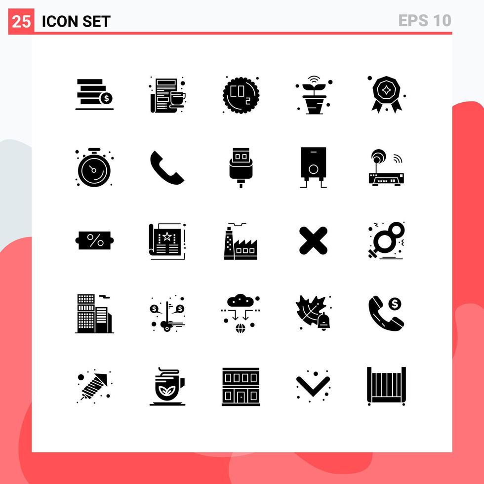 ensemble de 25 symboles d'icônes d'interface utilisateur modernes signes pour récompenser les choses co nature internet éléments de conception vectoriels modifiables vecteur