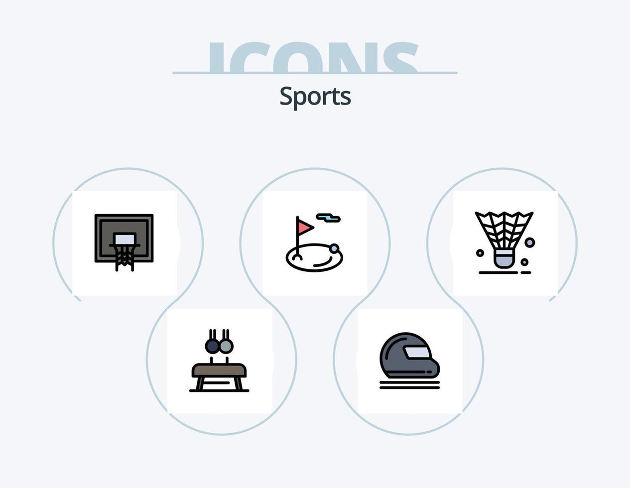 pack d'icônes rempli de ligne de sport 5 conception d'icônes. jouer. tableau. sport. bassin. sport vecteur