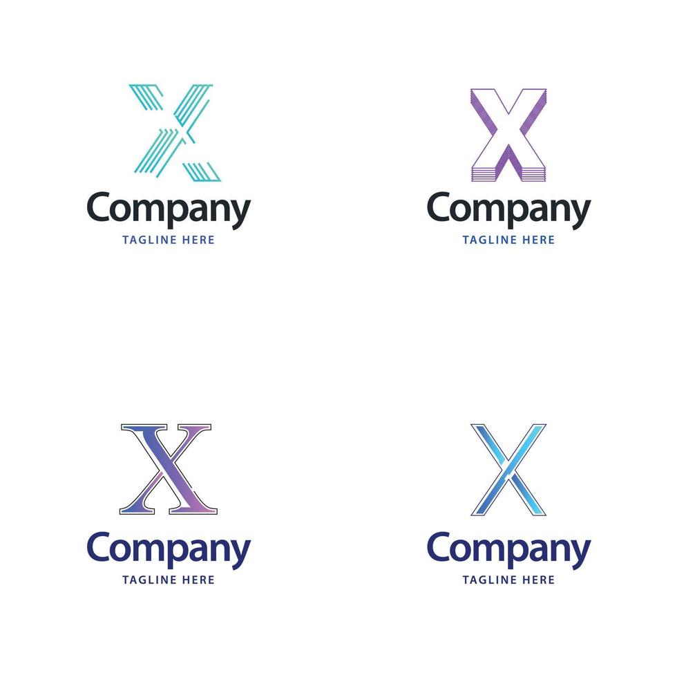 lettre x grand logo pack design création de logos modernes créatifs pour votre entreprise vecteur