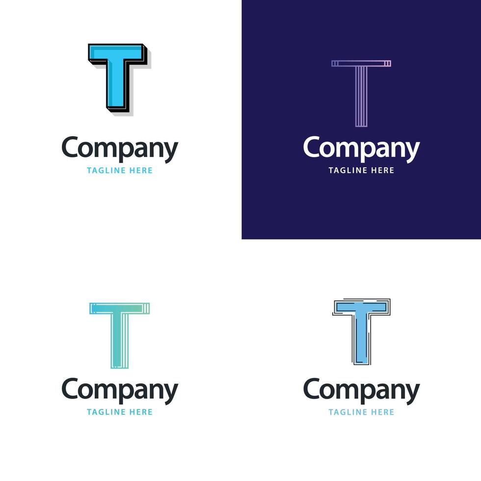 lettre t grand logo pack design création de logos modernes créatifs pour votre entreprise vecteur