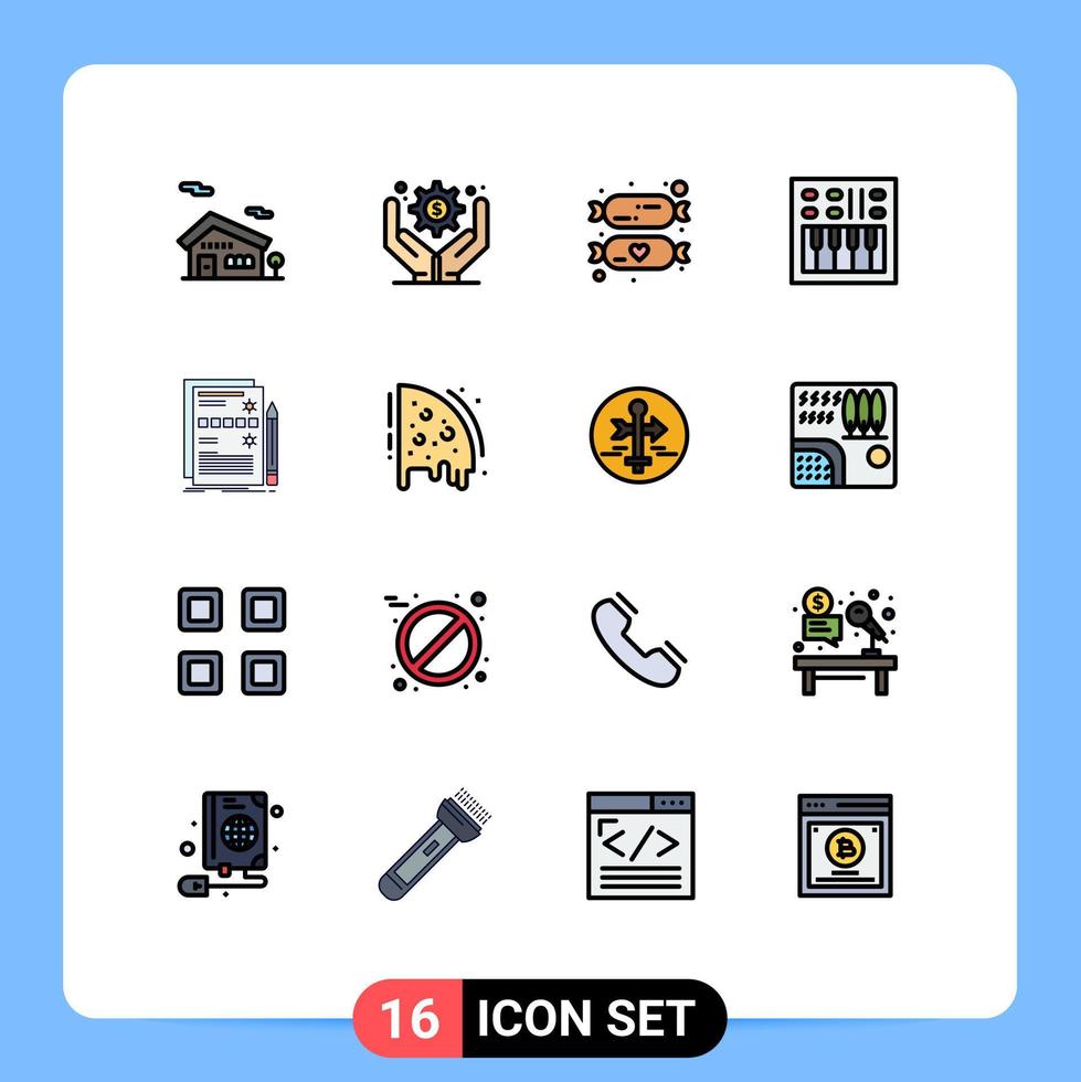 16 icônes créatives signes et symboles modernes de composant de conception volume ouvert volume ouvert éléments de conception vectoriels créatifs modifiables vecteur