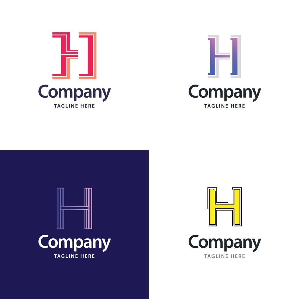 lettre h grand logo pack design création de logos modernes créatifs pour votre entreprise vecteur