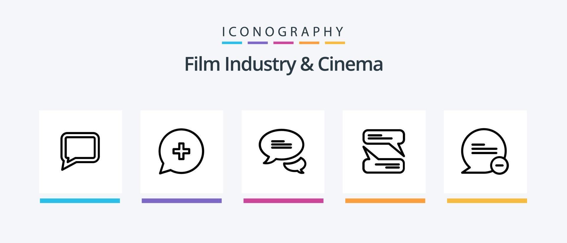 pack d'icônes cenima line 5 comprenant un chronomètre. billet. cinéma. théâtre. cinéma. conception d'icônes créatives vecteur