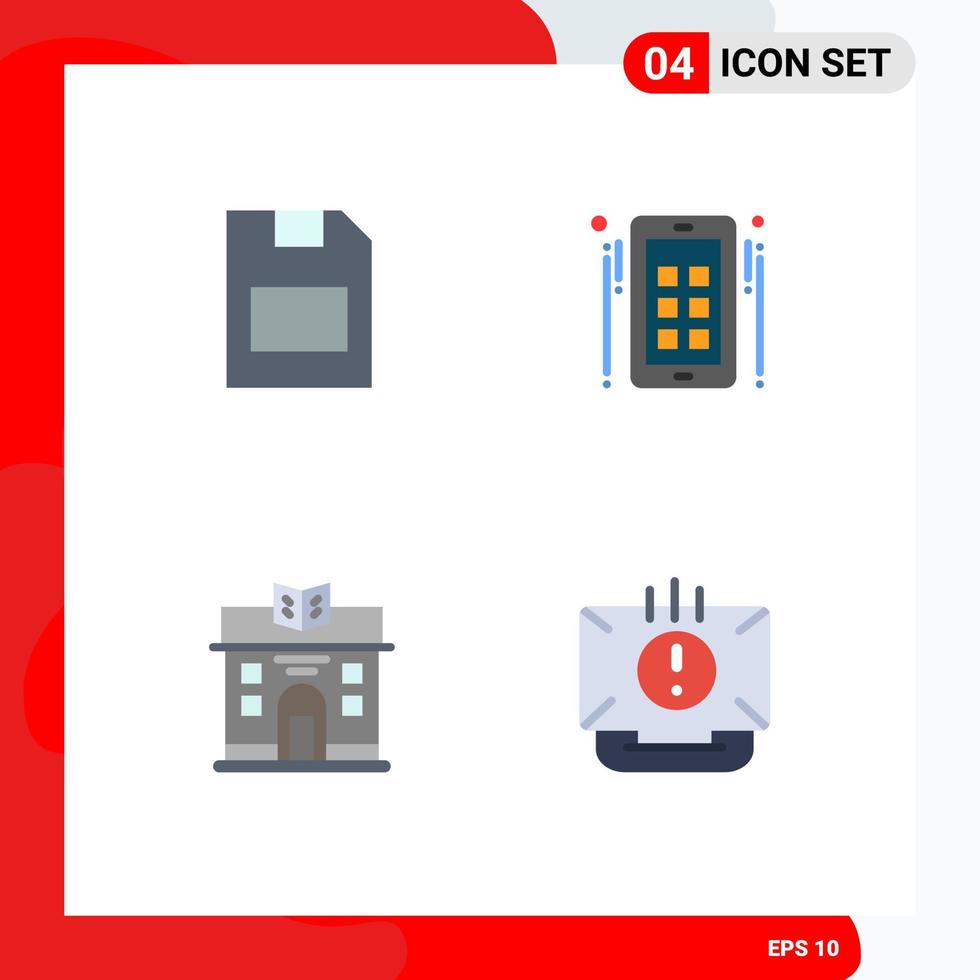 pack d'icônes vectorielles stock de 4 signes et symboles de ligne pour les données de vie de carte communication sociale éléments de conception vectoriels modifiables vecteur