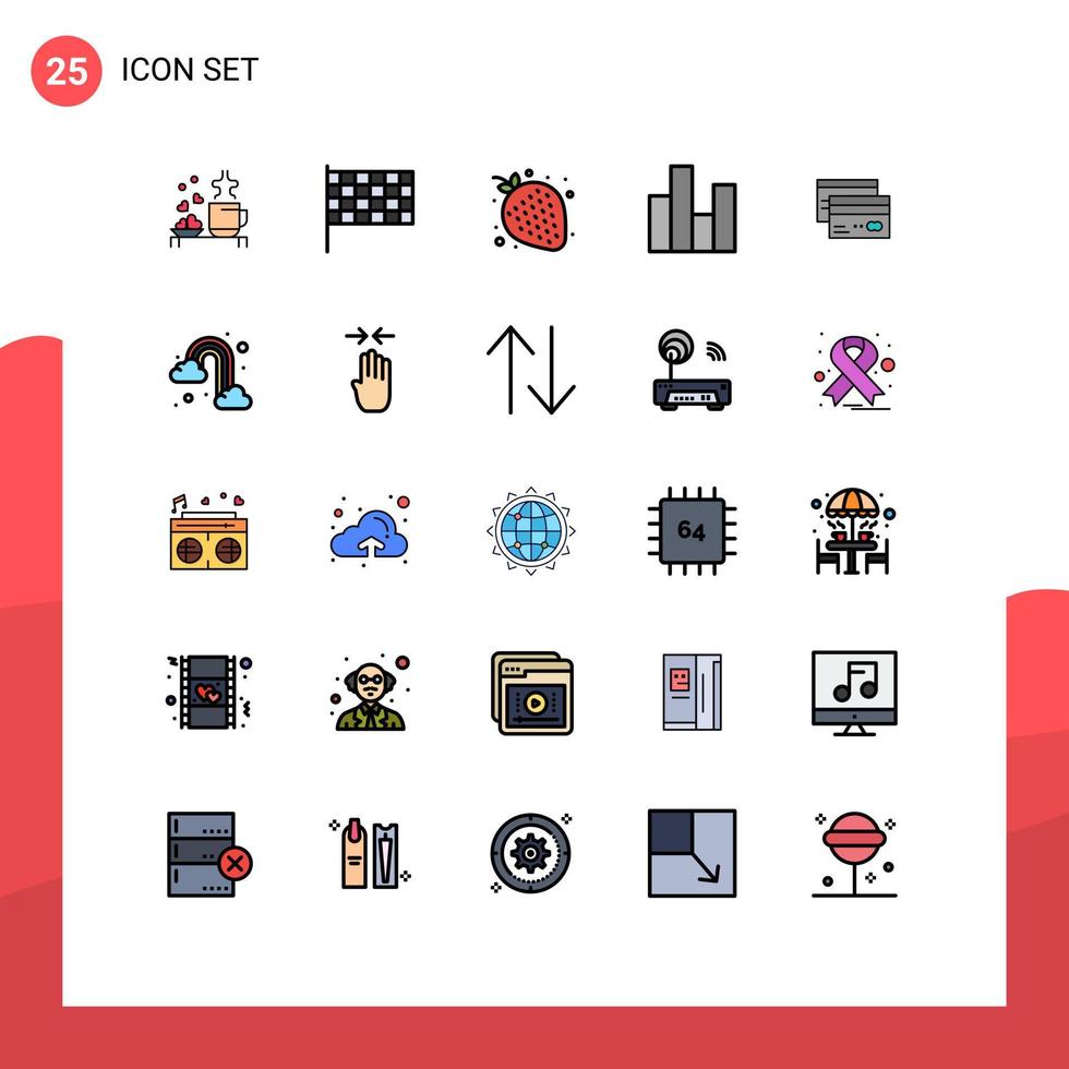 25 icônes créatives signes et symboles modernes de stats chart race business night éléments de conception vectoriels modifiables vecteur