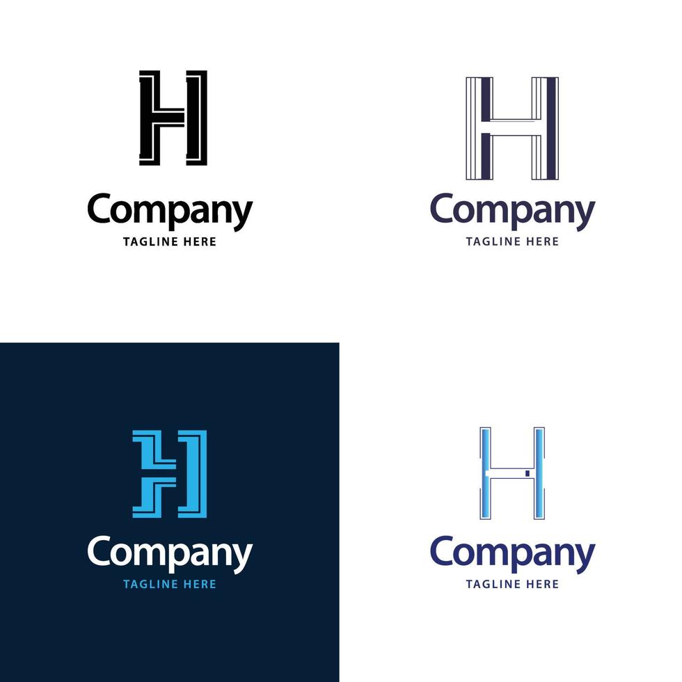 lettre h grand logo pack design création de logos modernes créatifs pour votre entreprise vecteur