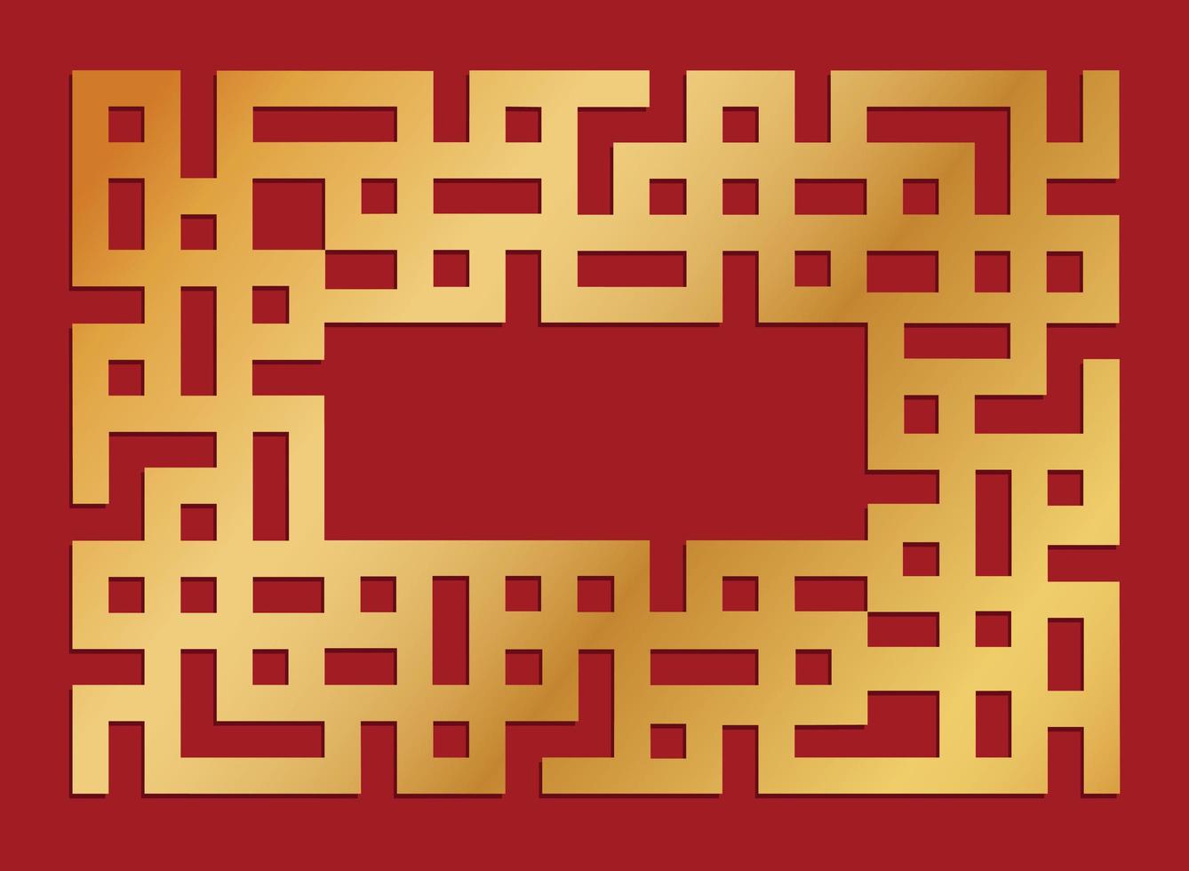 bordure de ligne ornementale chinoise pour la décoration de cadre géométrique abstrait. Cadre décoratif vintage oriental avec espace copie dans un design asiatique traditionnel vecteur